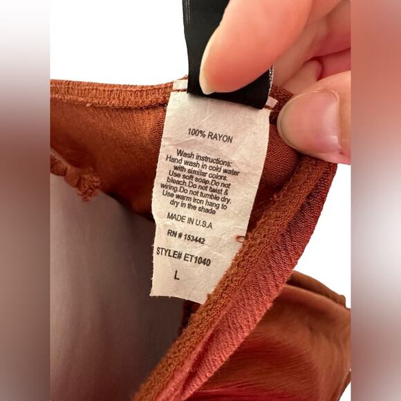 Womenโs Windsor rusty red long open front top dress duster vest size large boho - Picture 8 of 10